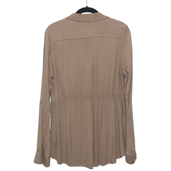 Desert Chic, Soft Utility, Papaya, Khaki, Collared, Button,, M - Picture 4 of 4